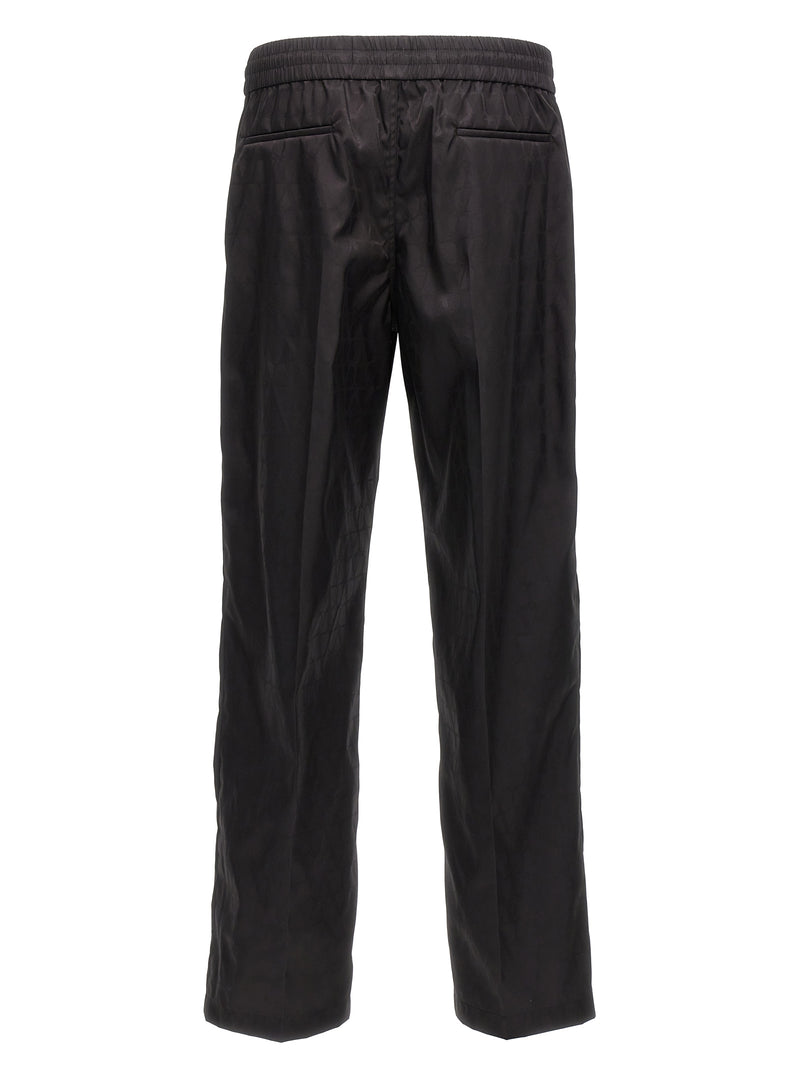 Valentino Garavani Black Polyamide Casual Pants for Men