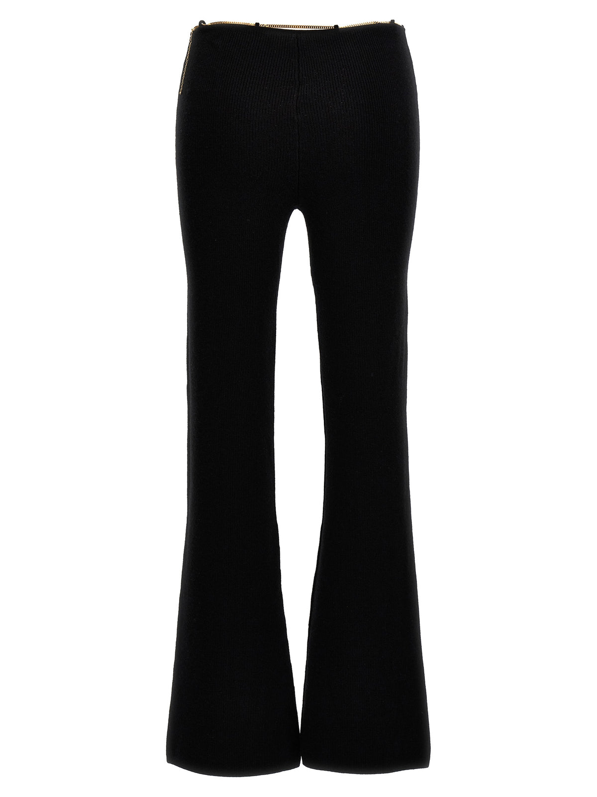 Alexander Wang Black Wool Casual Pants with Chain Detail