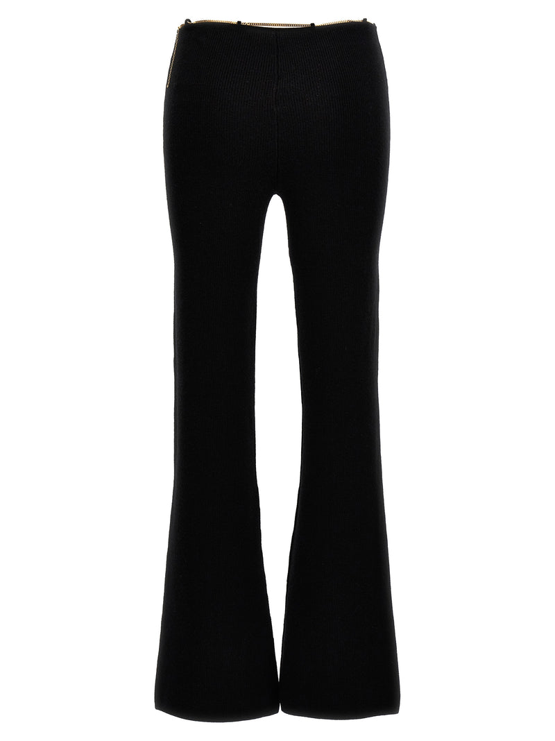 Alexander Wang Black Wool Casual Pants with Chain Detail