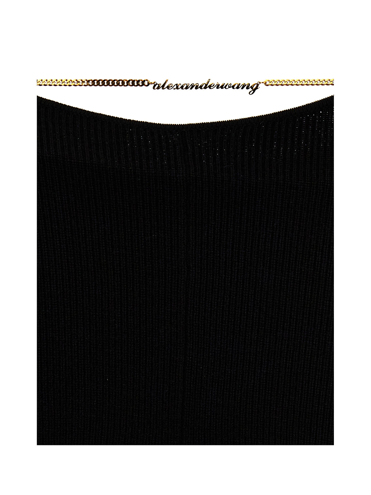 Alexander Wang Black Wool Casual Pants with Chain Detail