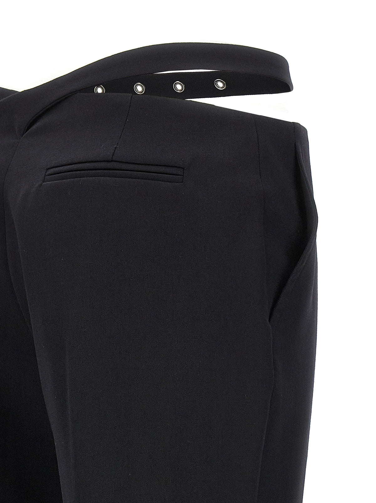 The Attico Black Virgin Wool Dress Pants