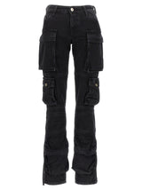 The Attico Essie Black Cotton Cargo Pants