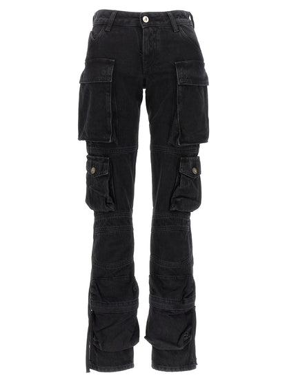 The Attico Black Cotton Cargo Pants