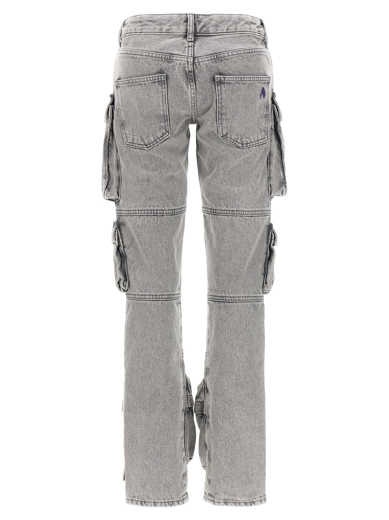 The Attico Essie Gray Cotton Cargo Pants for Women