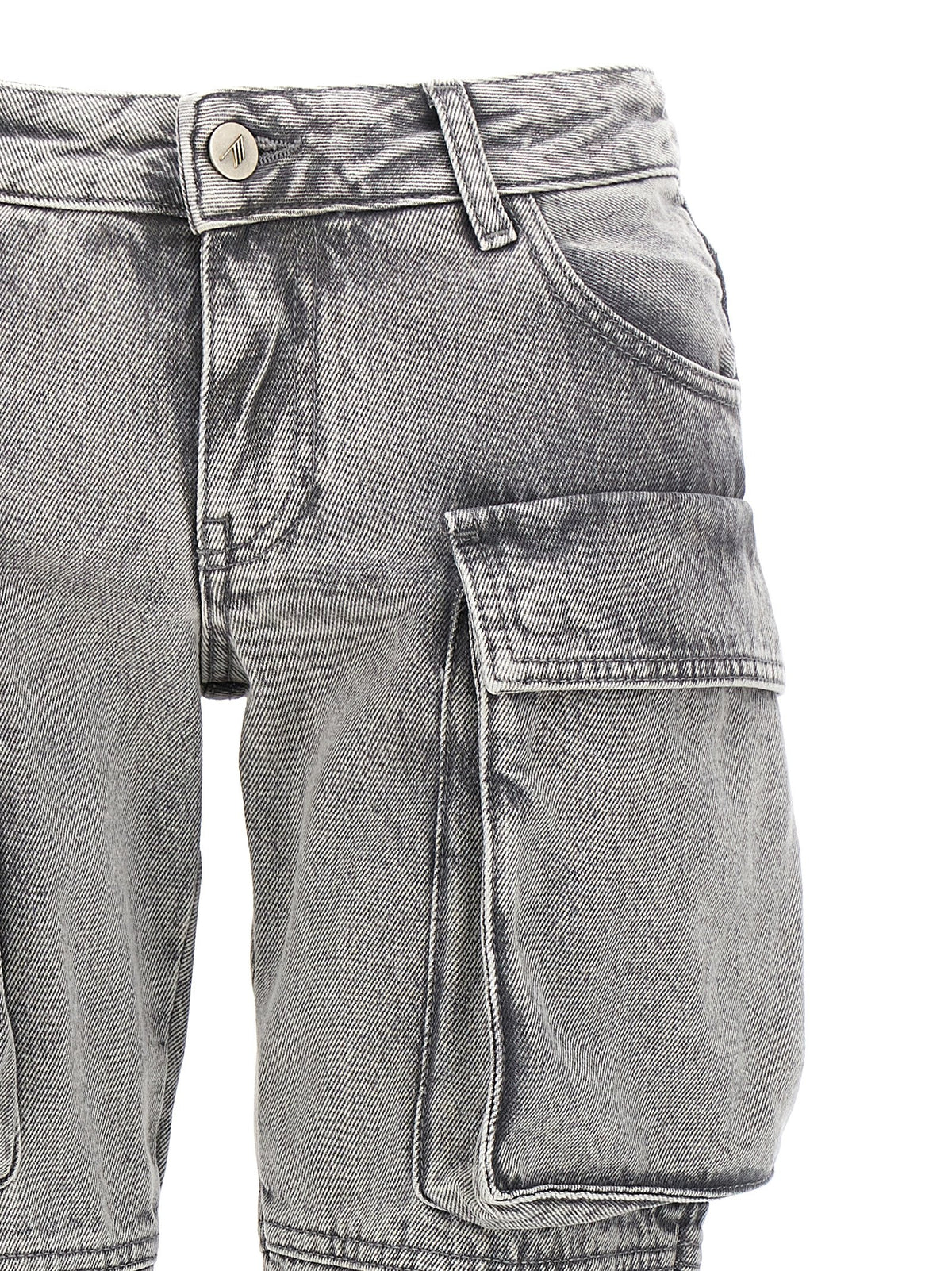 The Attico Essie Gray Cotton Cargo Pants for Women