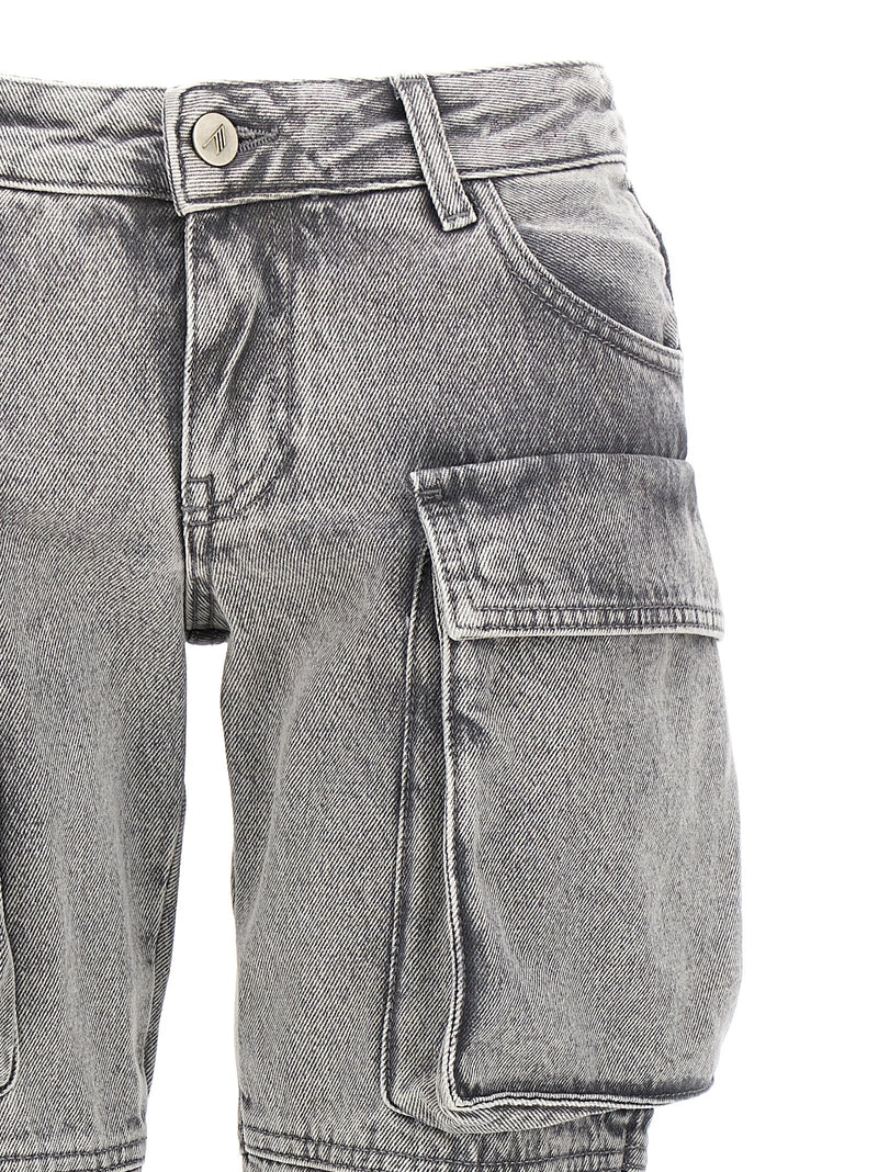 The Attico Essie Gray Cotton Cargo Pants for Women