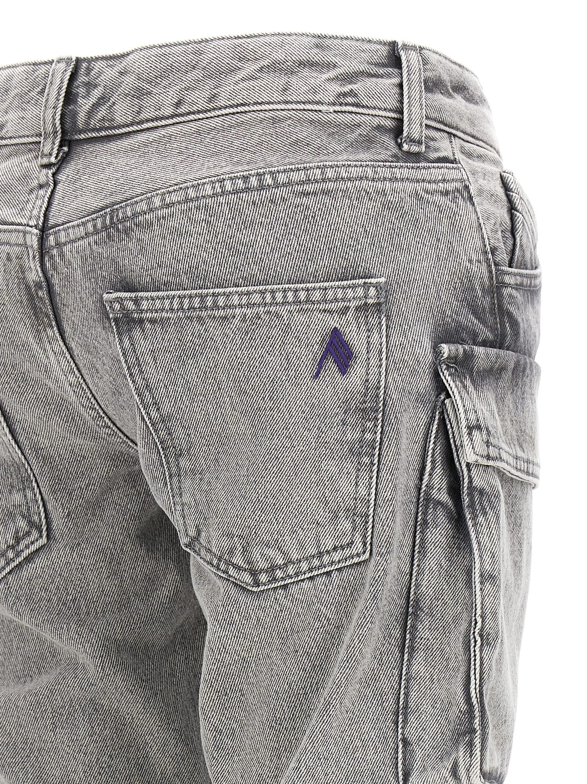 The Attico Essie Gray Cotton Cargo Pants for Women