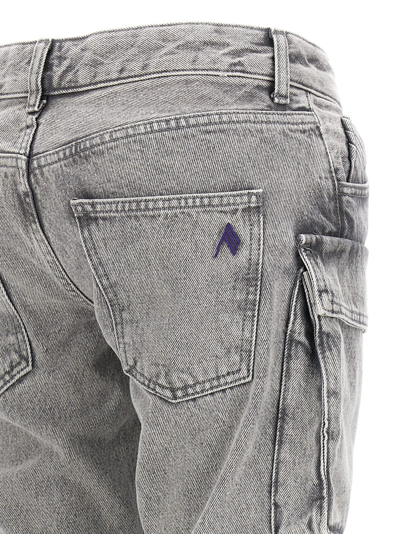 The Attico Essie Gray Cotton Cargo Pants for Women