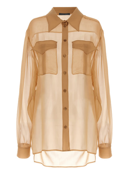 Alberta Ferretti Beige Silk Blouse