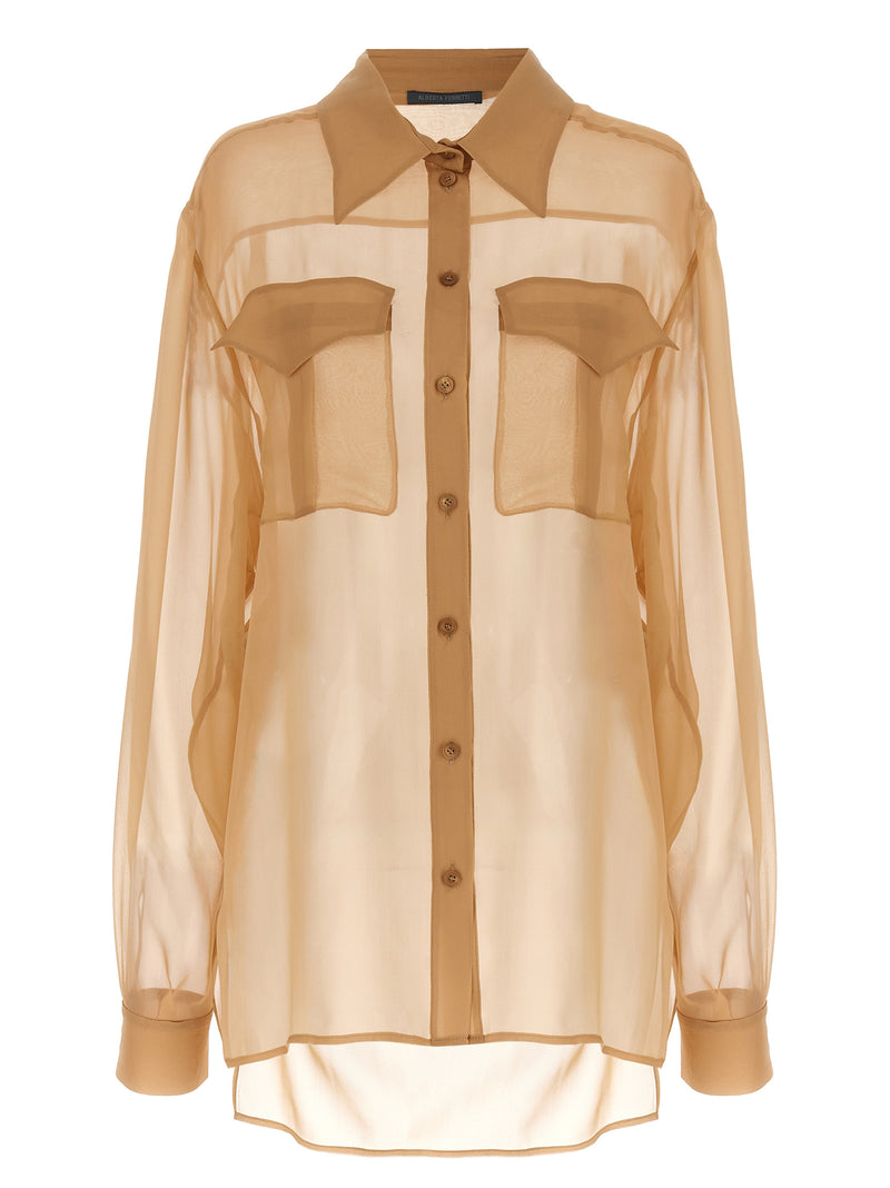Alberta Ferretti Beige Silk Blouse - Elegant & Trendy Design