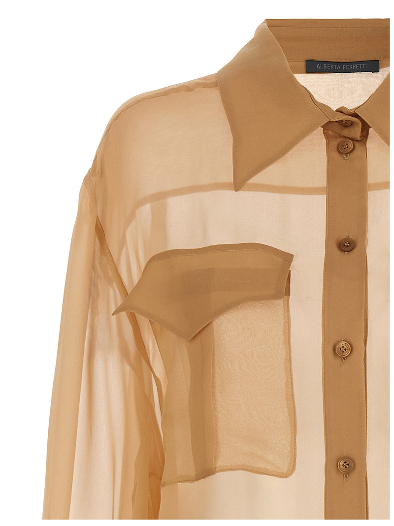 Alberta Ferretti Beige Silk Blouse - Elegant & Trendy Design