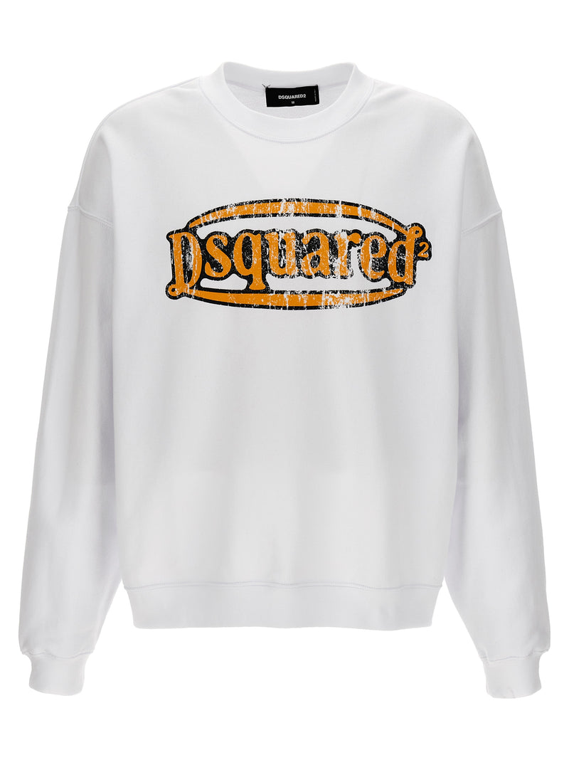 Dsquared² White Cotton Sweatshirt - Urban Cool Style