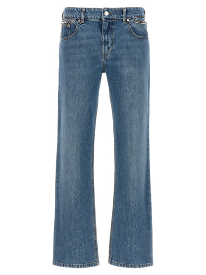 Stella McCartney Blue Cotton Cropped Jeans