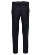 Etro Blue Cotton Dress Pants - Sophisticated Style