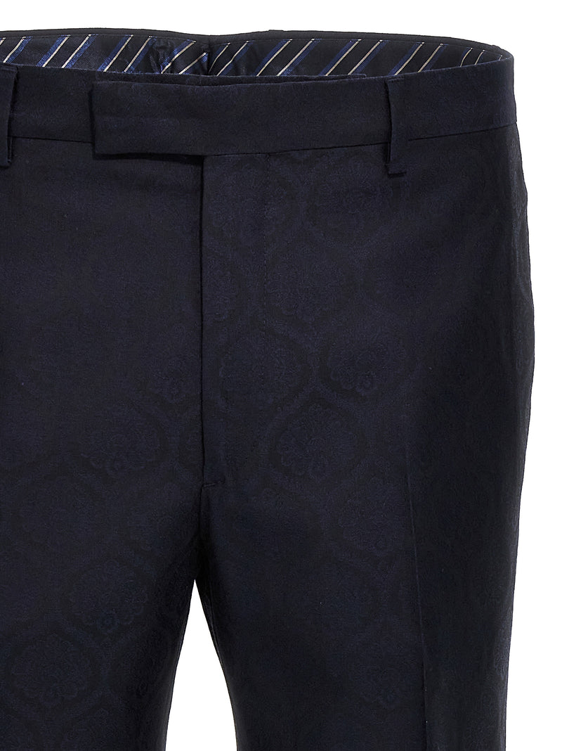 Etro Blue Cotton Dress Pants - Sophisticated Style