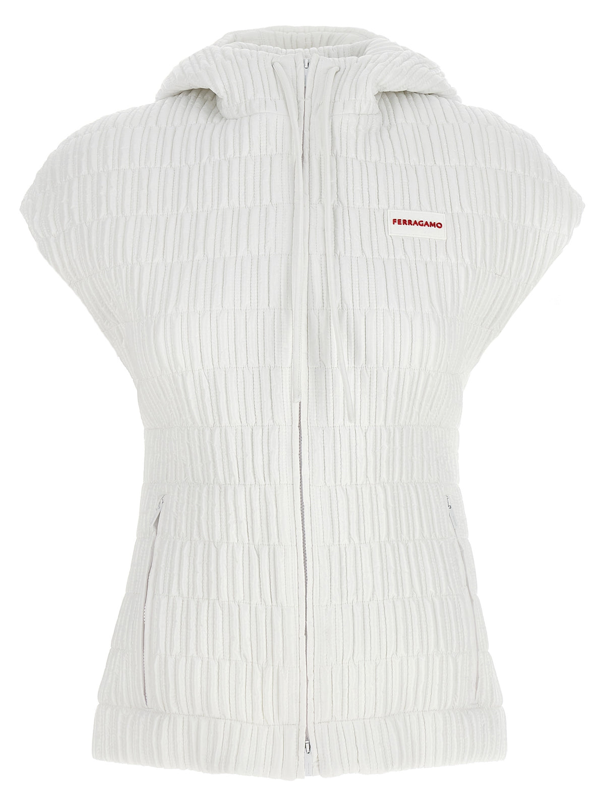 Ferragamo White Polyamide Sleeveless Jacket for Women