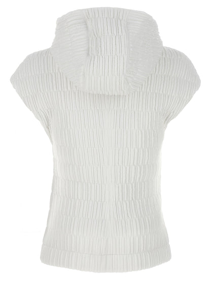 Ferragamo White Polyamide Sleeveless Jacket