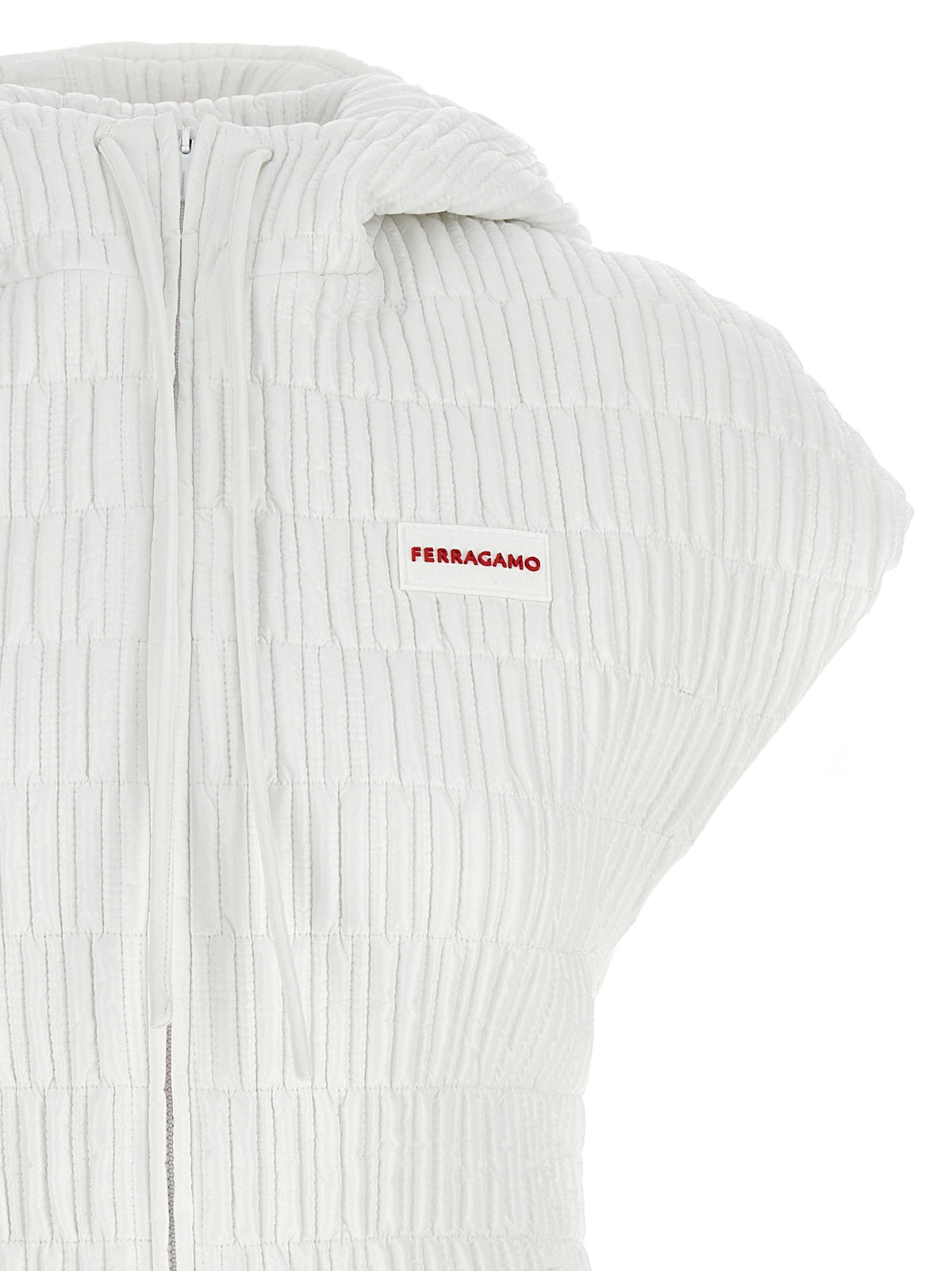 Ferragamo White Polyamide Sleeveless Jacket for Women