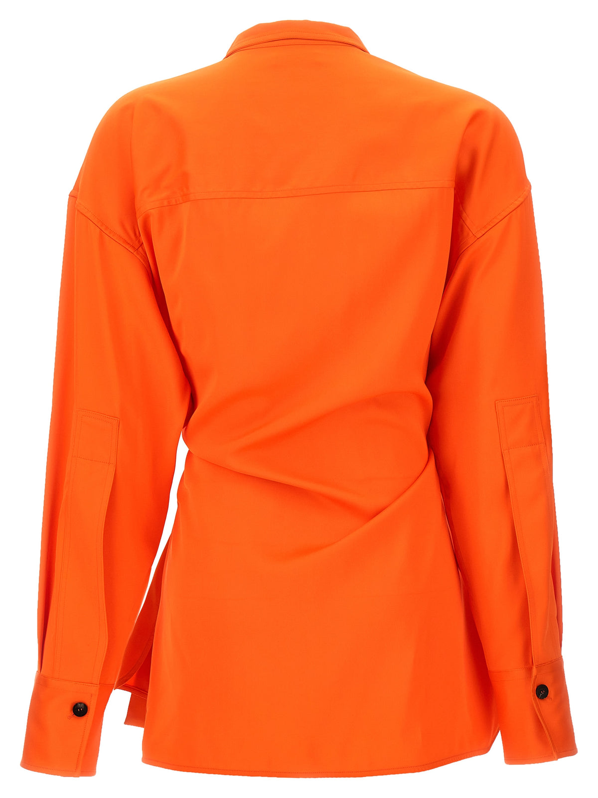 Ferragamo Orange Viscose Blouse - Asymmetrical Satin Shirt