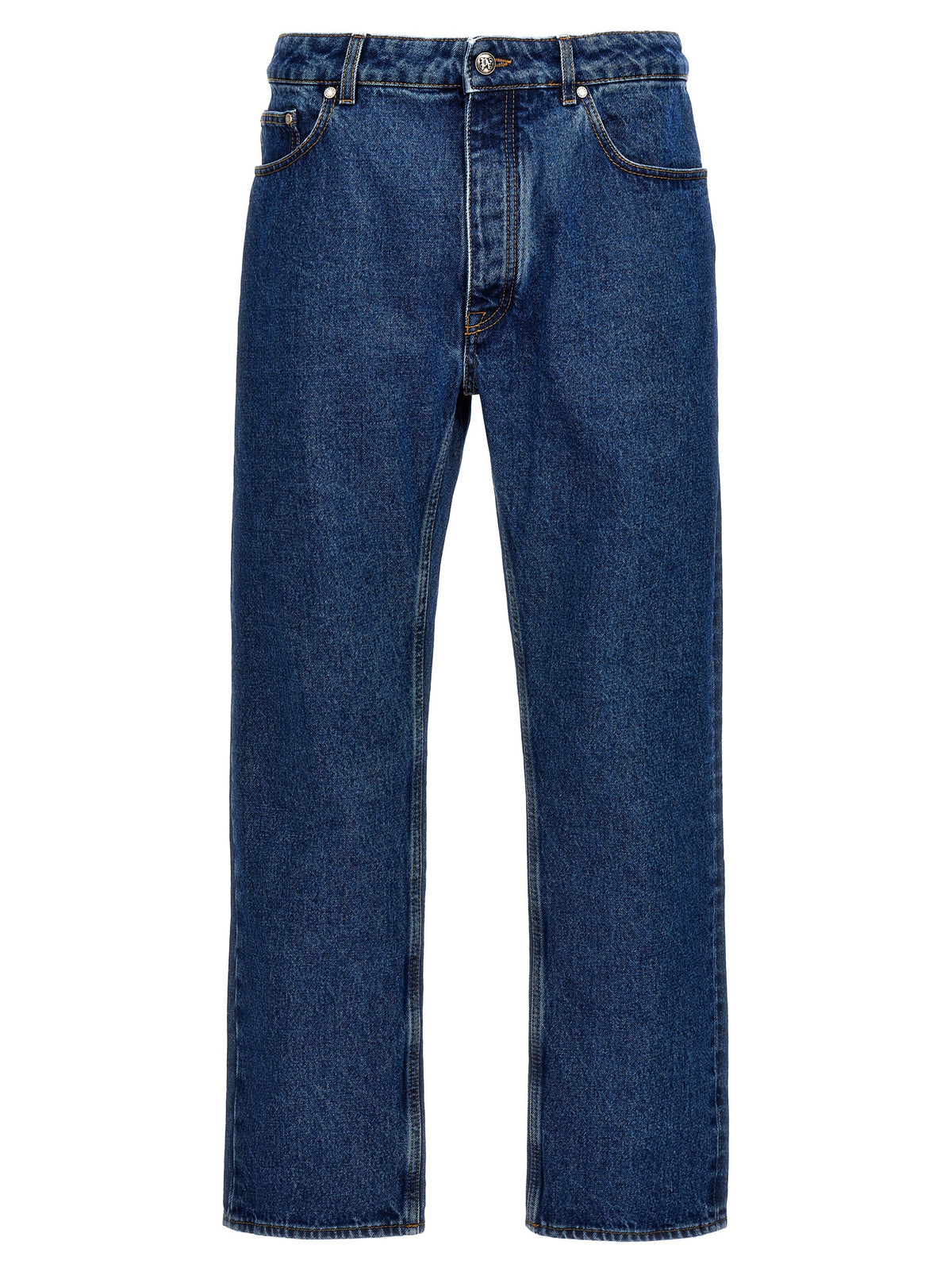 Palm Angels Blue Cotton Straight-Leg Jeans - LW Monogram