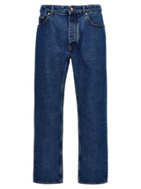 Palm Angels Blue Cotton Straight-Leg Jeans - LW Monogram