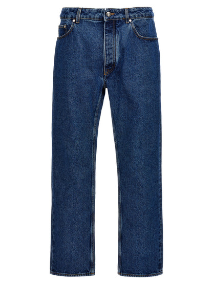 Palm Angels Blue Cotton Straight-Leg Jeans