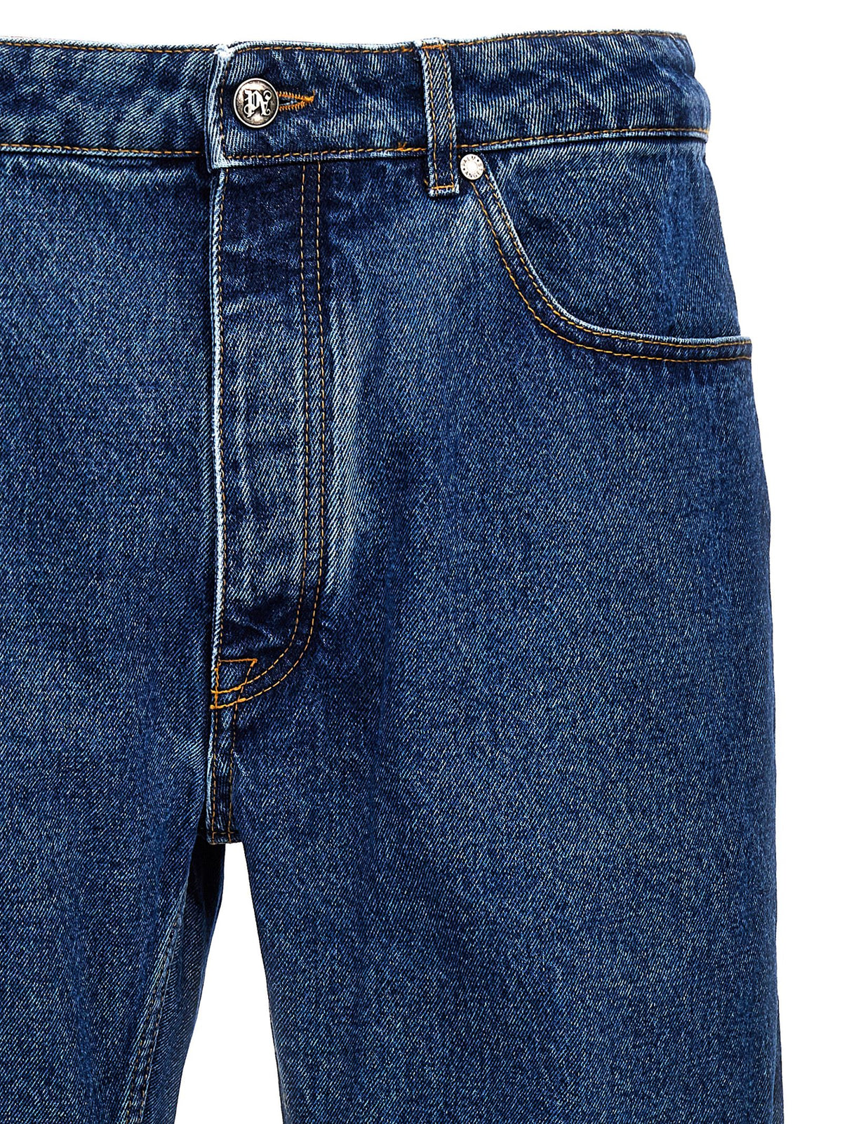 Palm Angels Blue Cotton Straight-Leg Jeans - LW Monogram