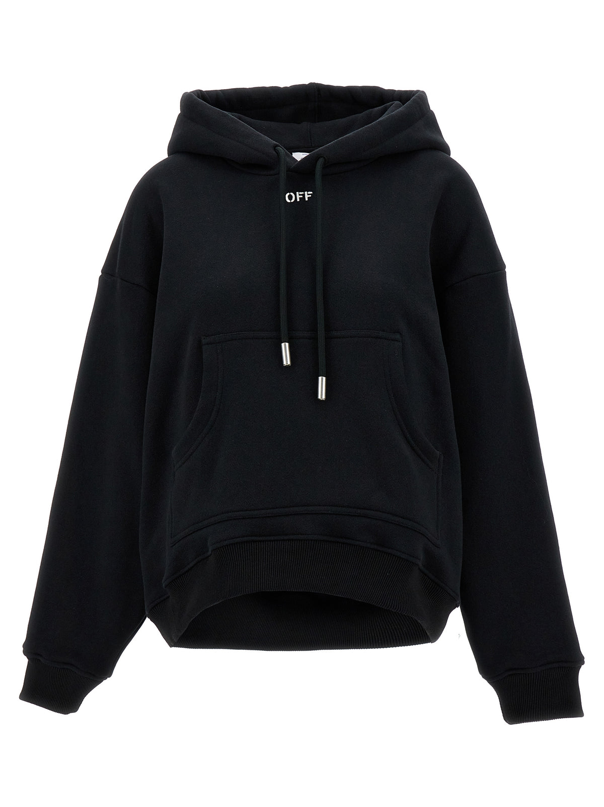 Off-White Black Cotton Hoodie for Women