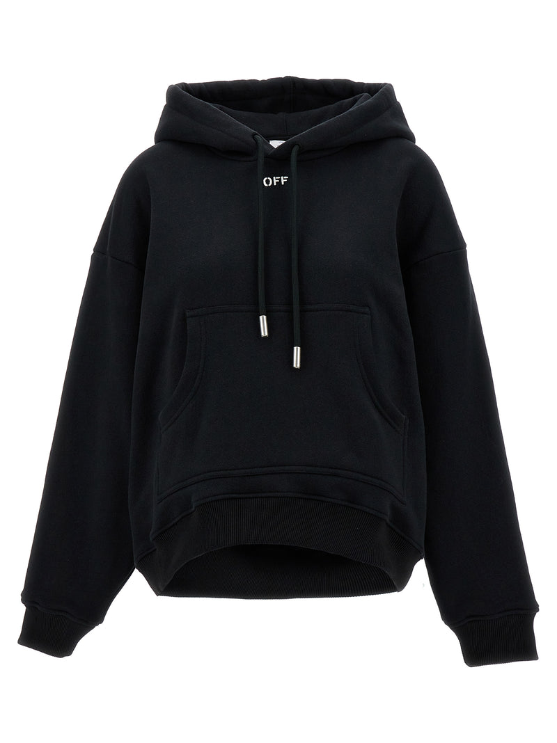Off-White Black Cotton Hoodie for Women