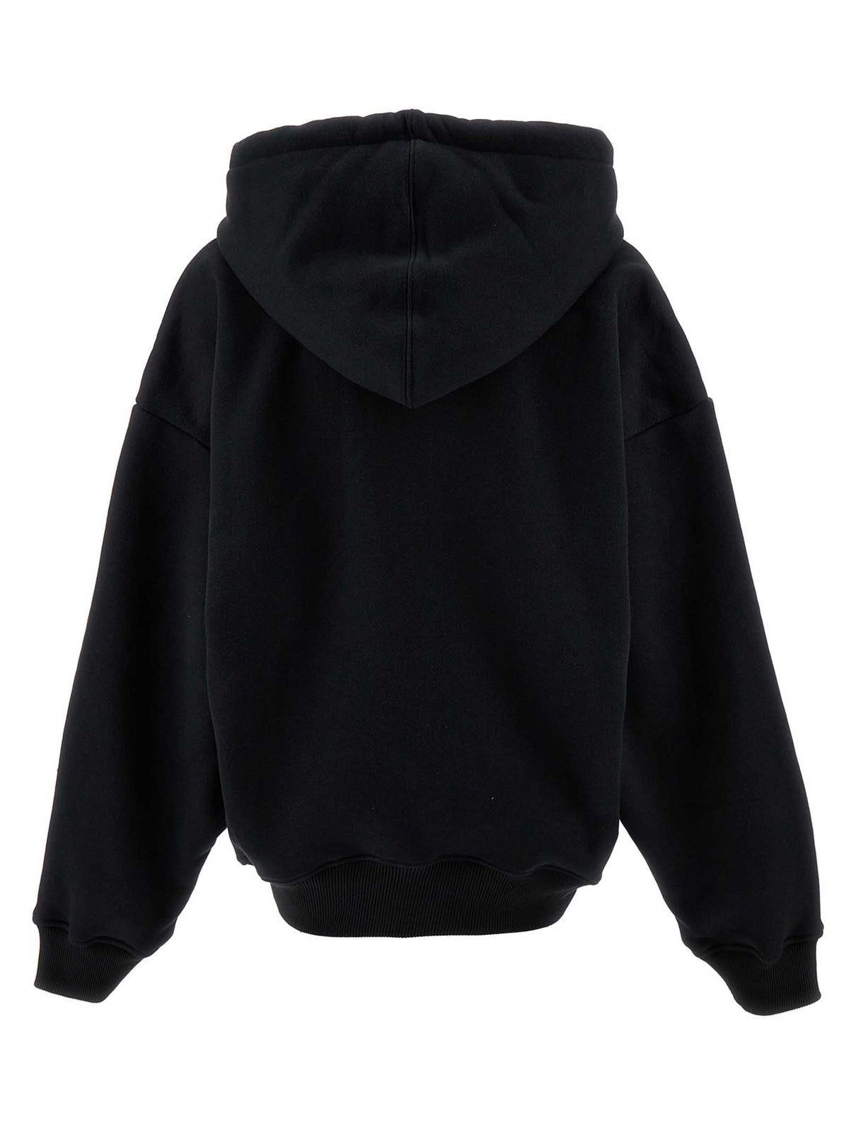 Off-White Black Cotton Hoodie for Women