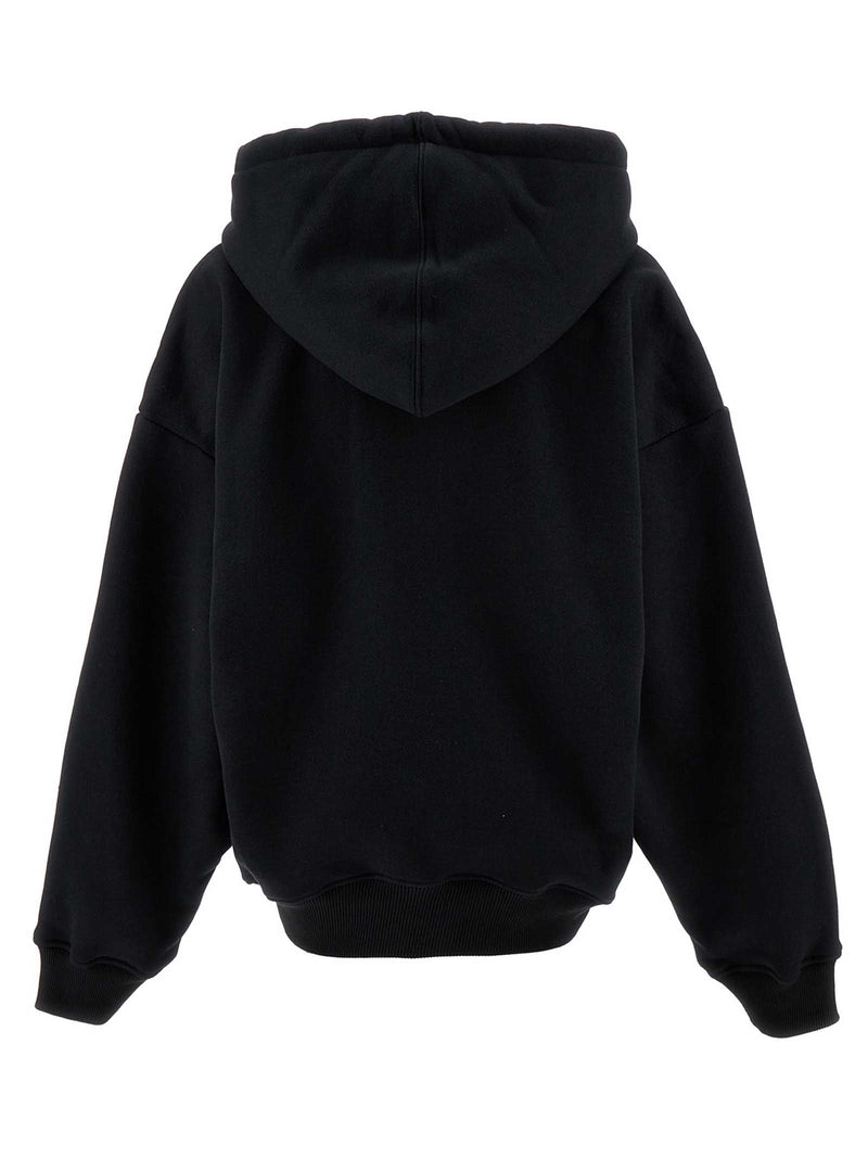 Off-White Black Cotton Hoodie for Women