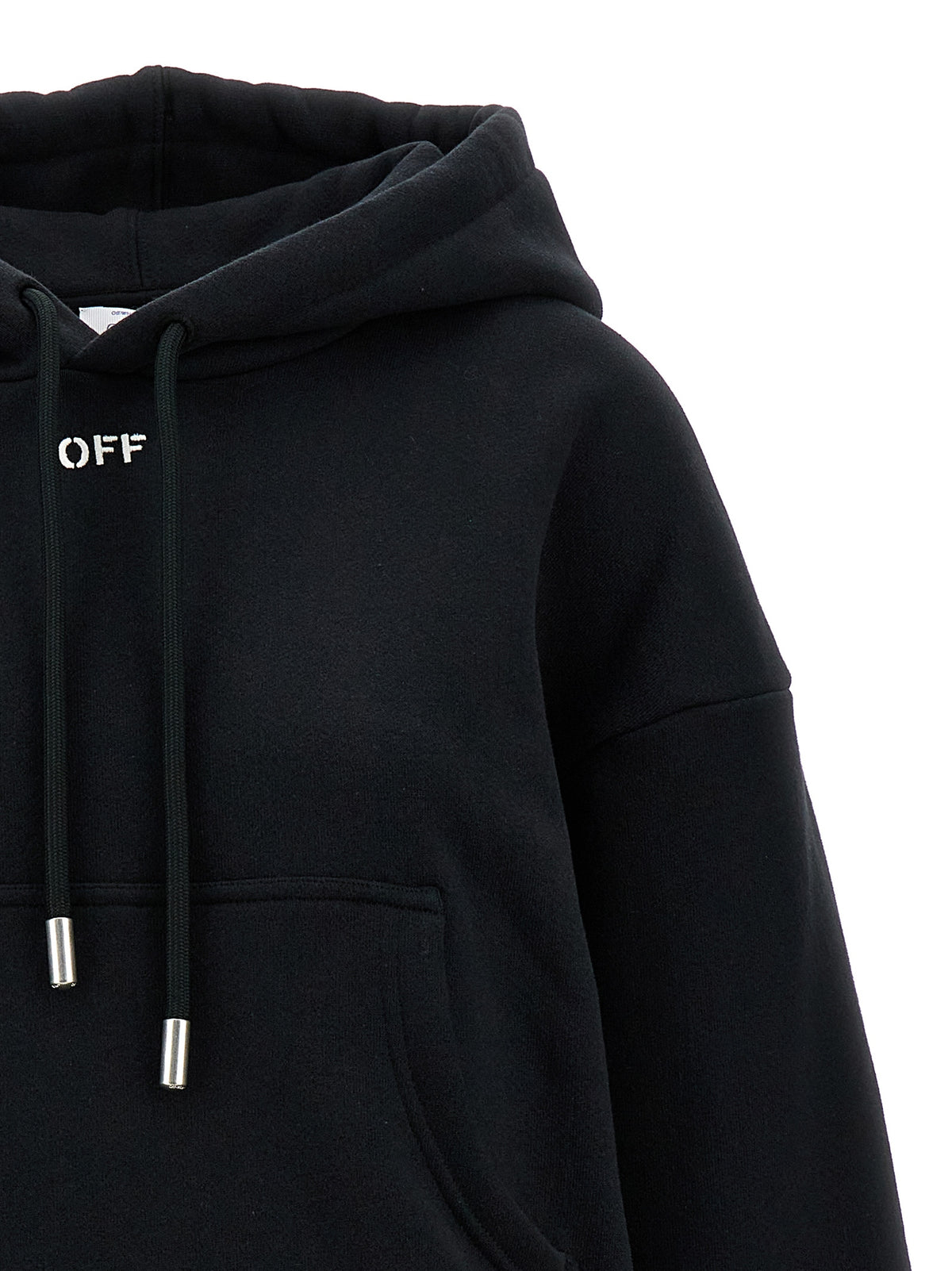Off-White Black Cotton Hoodie for Women