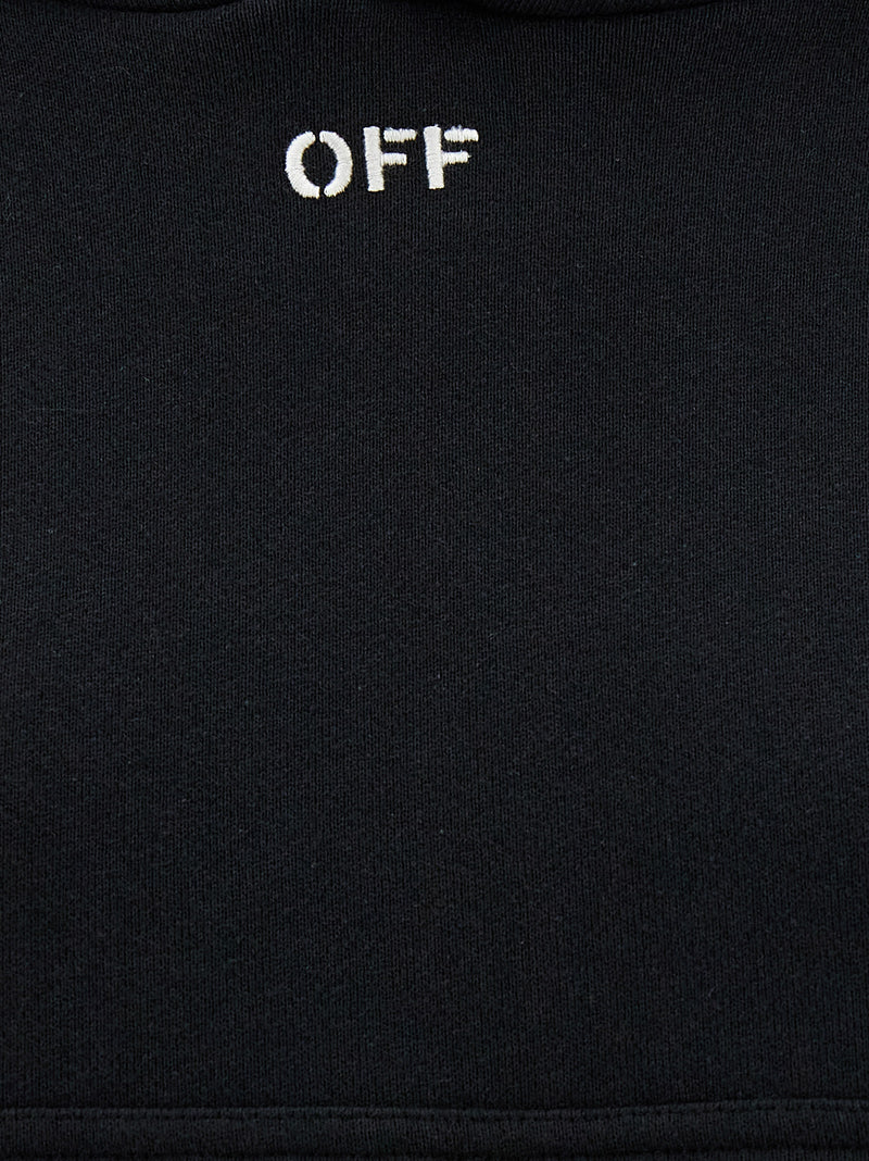 Off-White Black Cotton Hoodie for Women