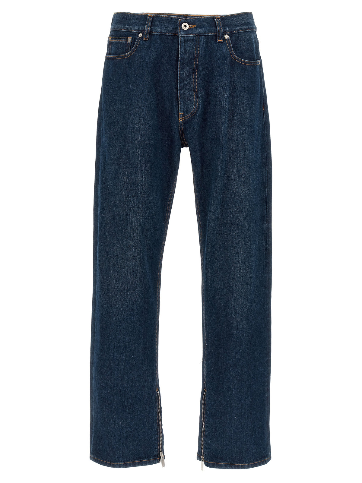 Off-White Arr Zip Skate Blue Cotton Jeans for Men