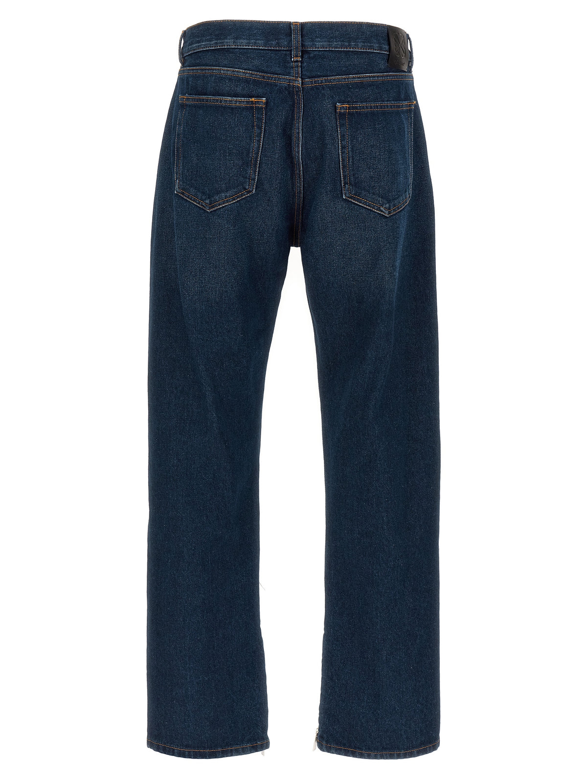 Off-White Arr Zip Skate Blue Cotton Jeans for Men