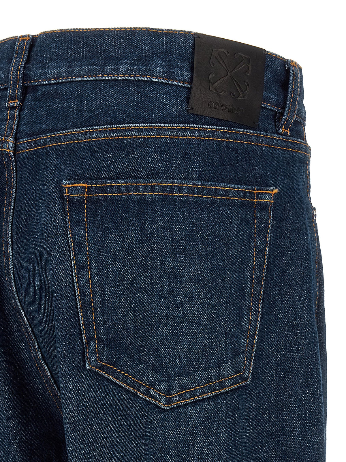 Off-White Arr Zip Skate Blue Cotton Jeans for Men