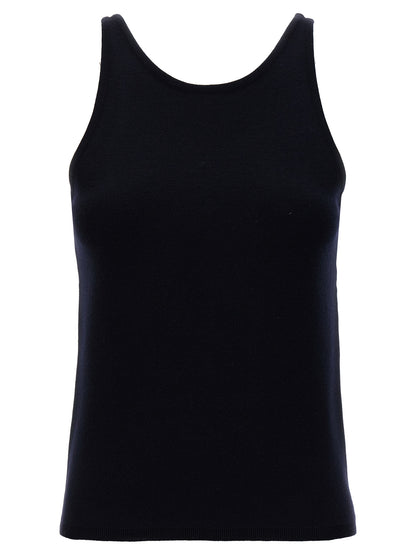 Max Mara Blue Virgin Wool Tank Tops