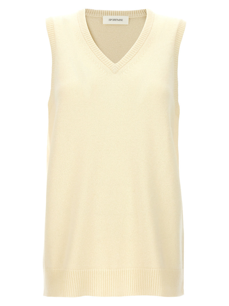 Sportmax Gimmy Bicolor Wool Sleeveless Jacket