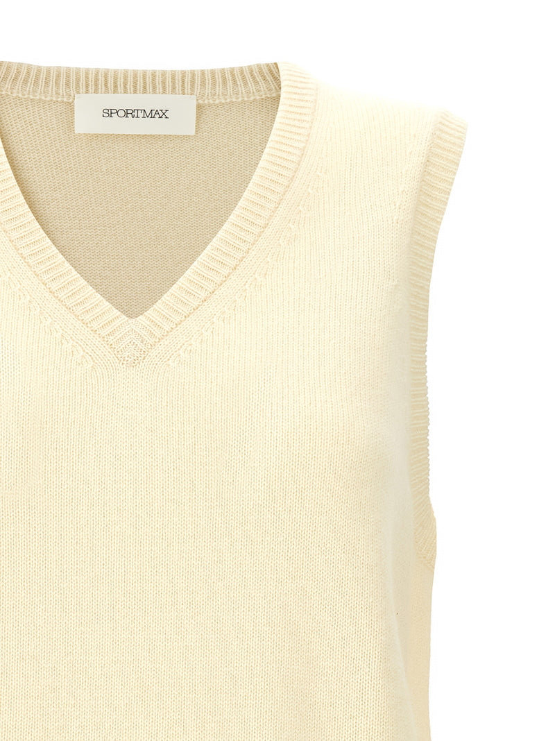Sportmax Gimmy Bicolor Wool Sleeveless Jacket
