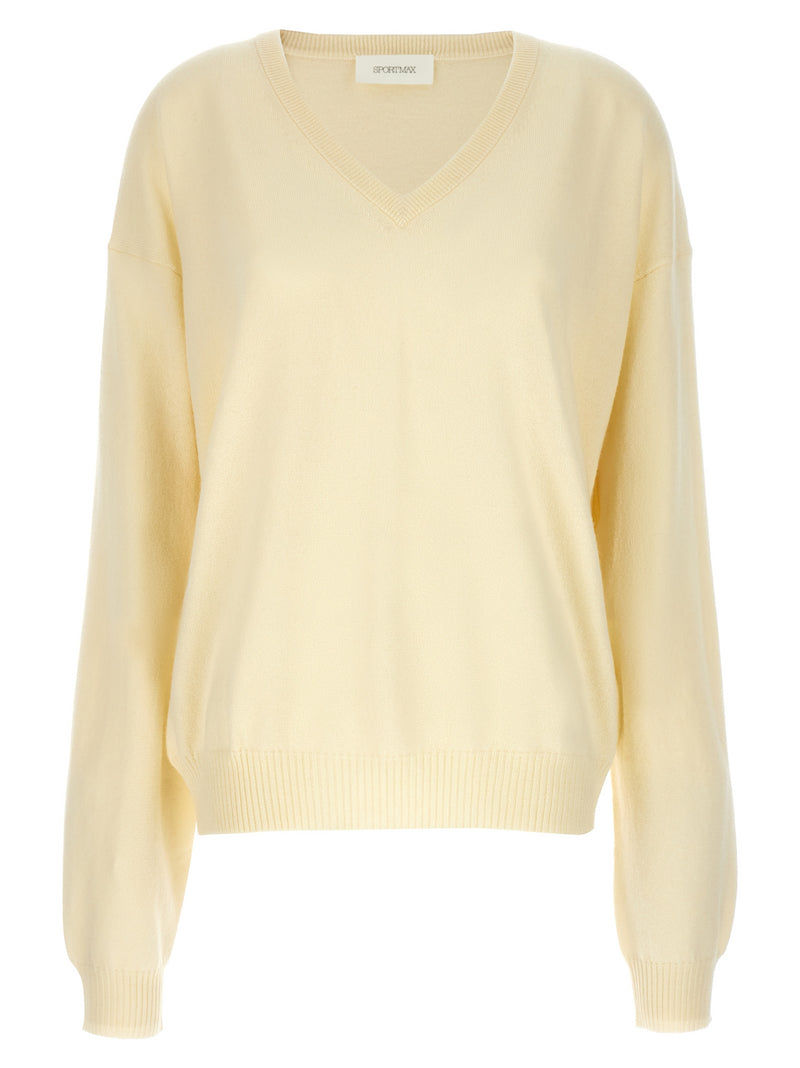 Sportmax Etruria Bicolor Wool Cardigan in Yellow
