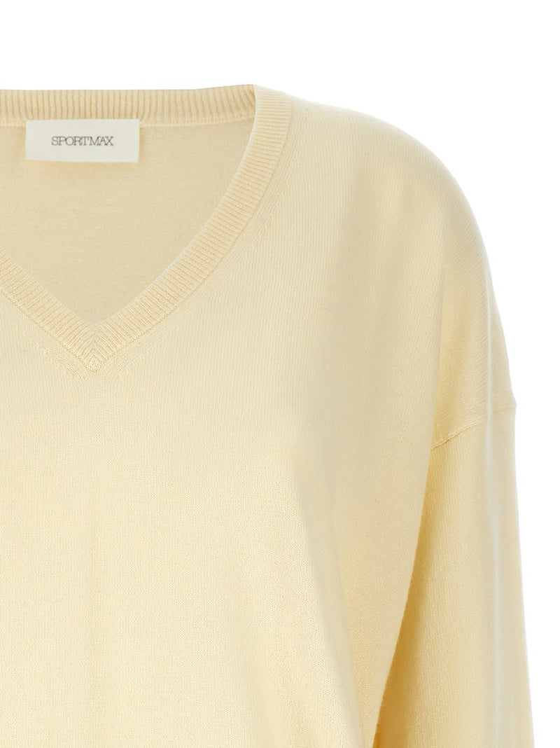 Sportmax Etruria Bicolor Wool Cardigan in Yellow