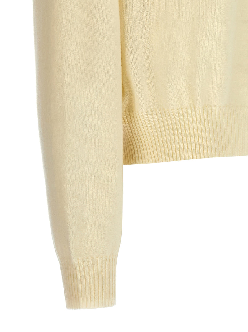 Sportmax Etruria Bicolor Wool Cardigan in Yellow