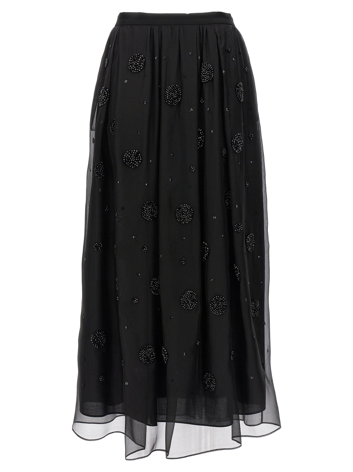 Max Mara Wilma Black Silk Midi Skirt