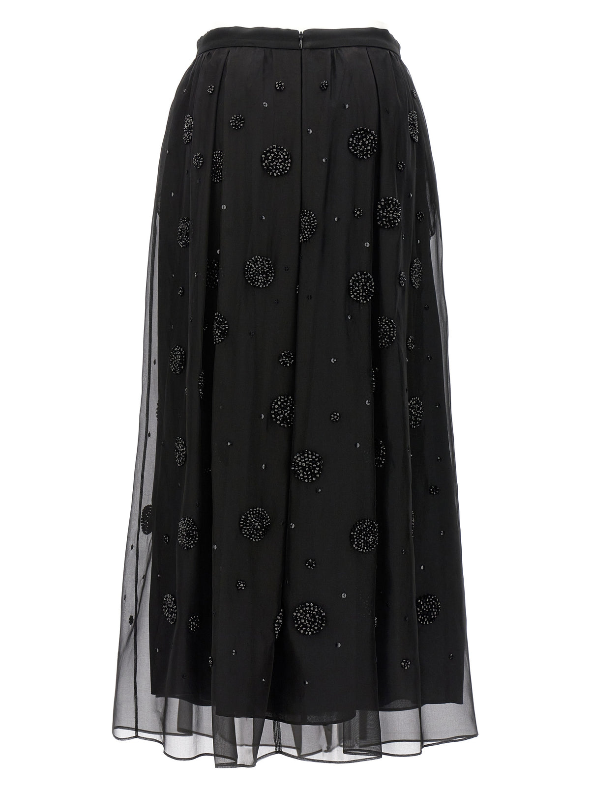 Max Mara Wilma Black Silk Midi Skirt