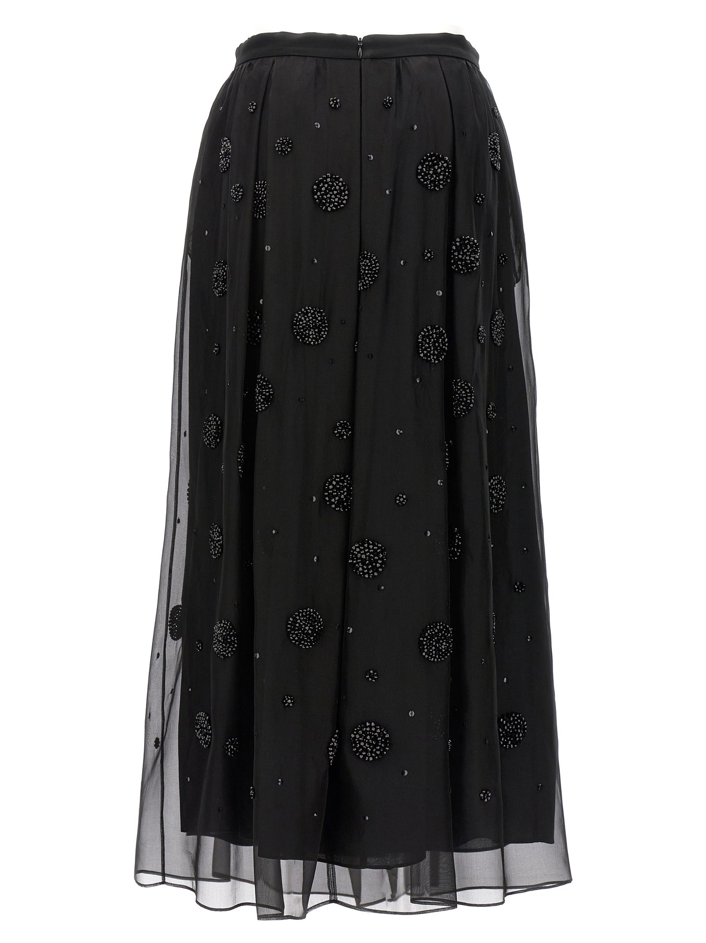 Max Mara Black Silk Midi Skirt
