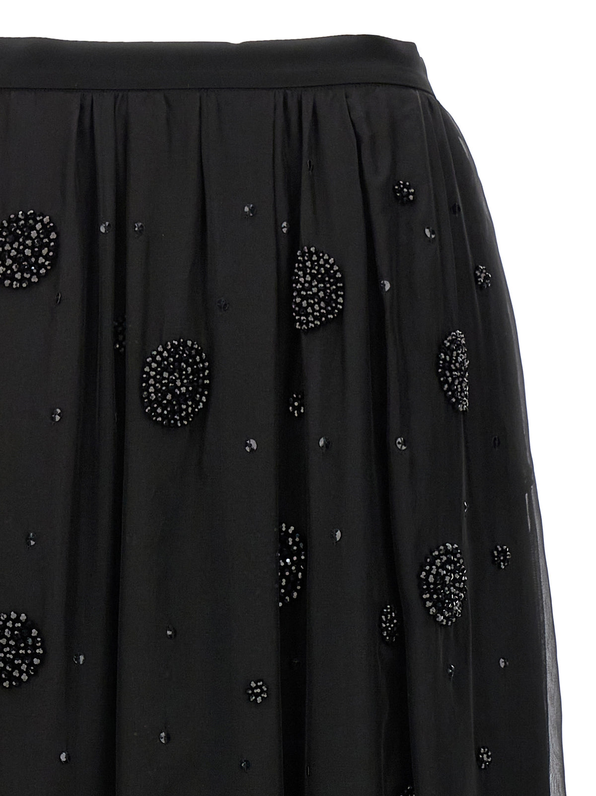 Max Mara Wilma Black Silk Midi Skirt