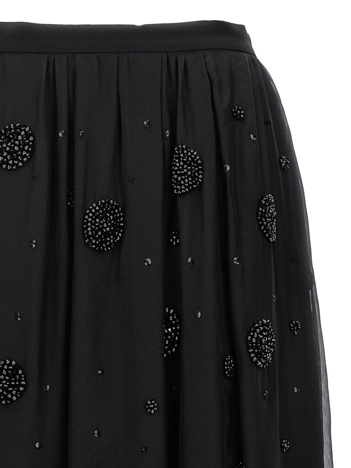 Max Mara Black Silk Midi Skirt