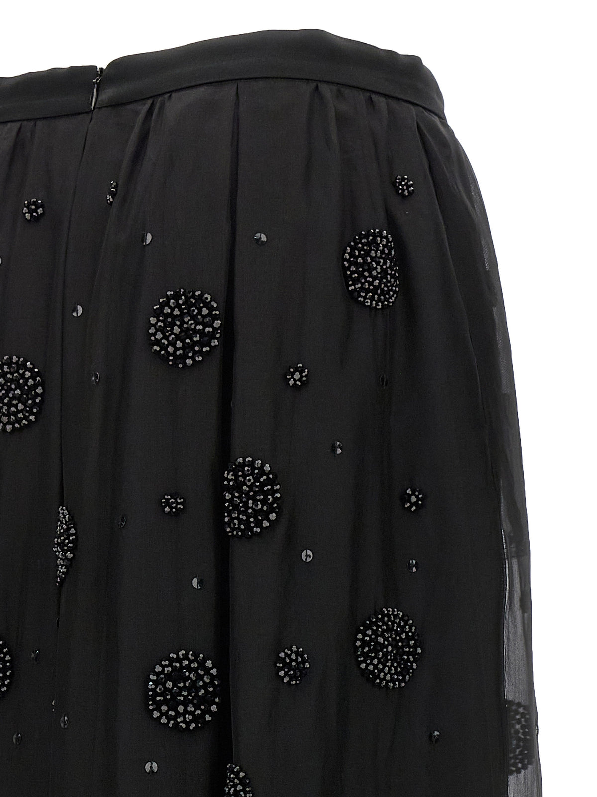 Max Mara Wilma Black Silk Midi Skirt