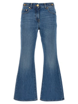 Versace Blue Cotton Flared Jeans - Chic Italian Denim