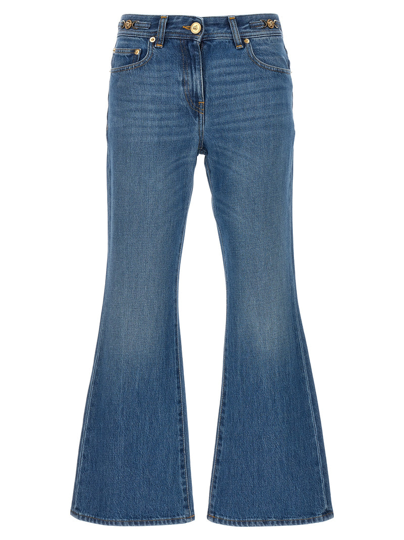 Versace Blue Cotton Flared Jeans - Chic Italian Denim